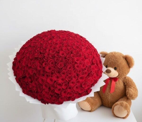 365 roses and teddy bear